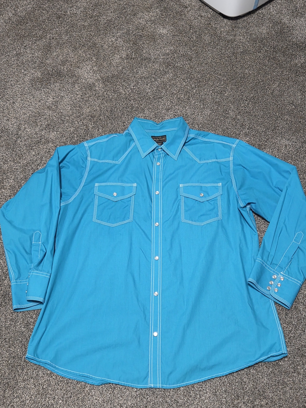 Men's Western High Noon Turquoise Western pearl Snap Shirt 2XL B06111 7486